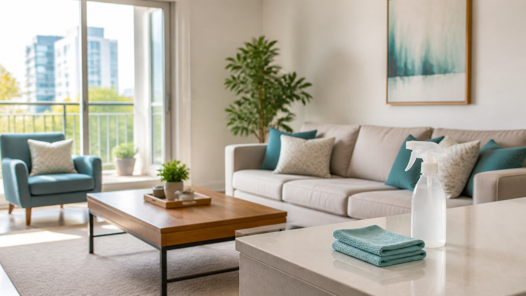 A freshly cleaned living room
